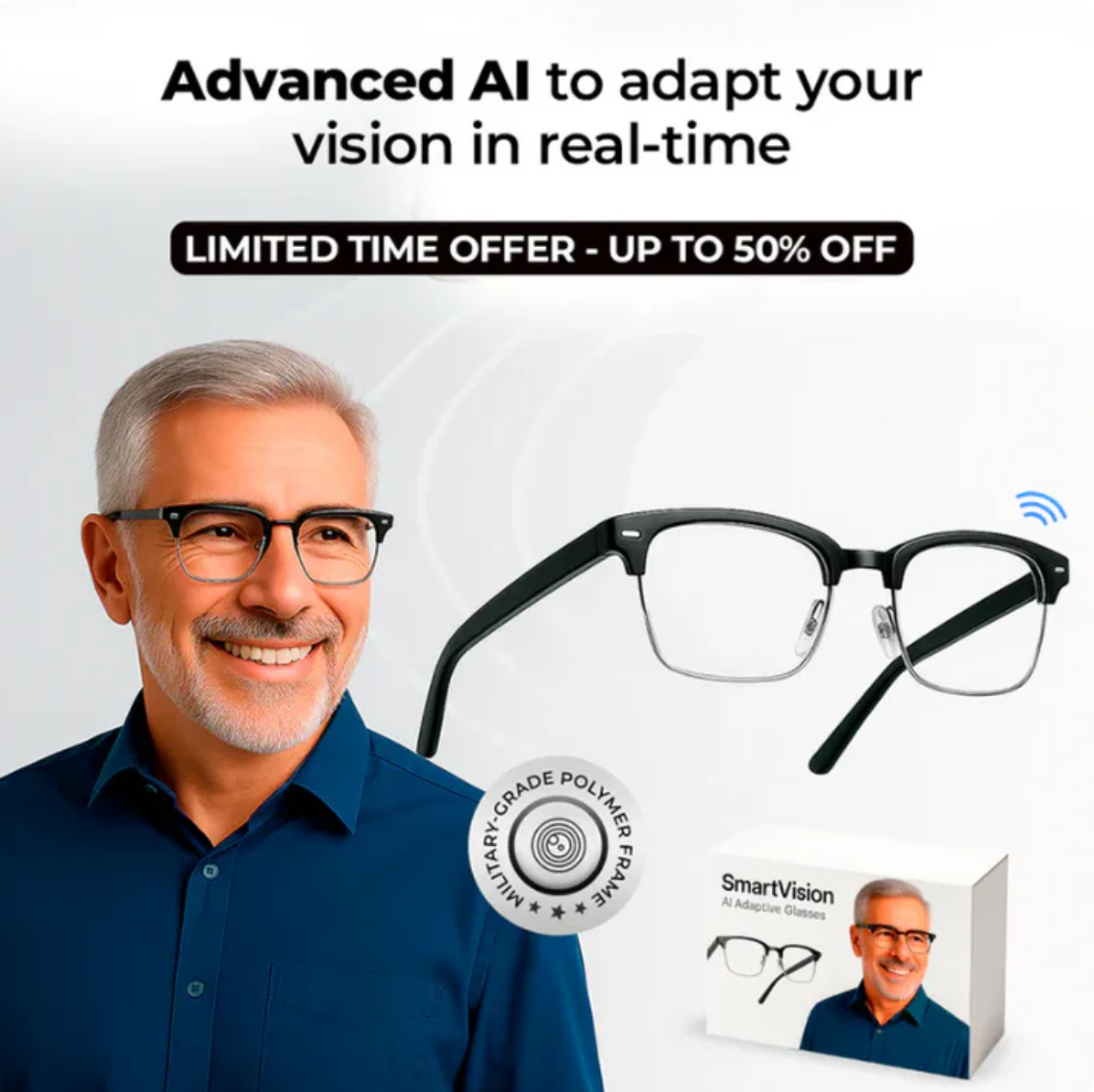 SmartVision™ AI-Powered Adaptive Glasses
